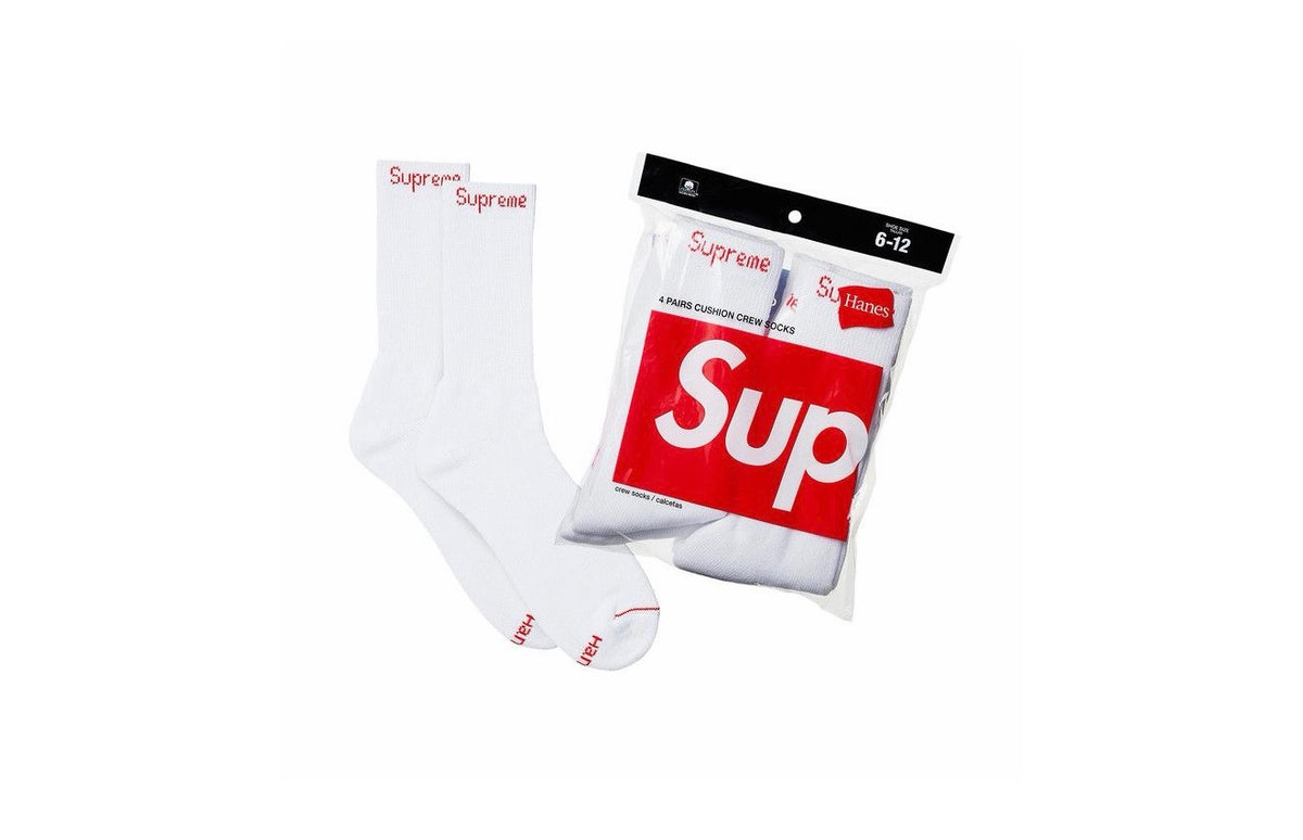 Supreme X Hanes Crew Socks (4 pck) ‘White’